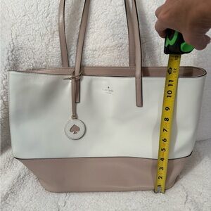 Kate Spade White and Tan Leather Tote